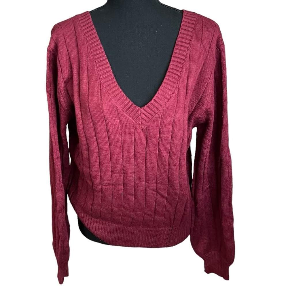 NWT v-neck knit cropped sweater size XL